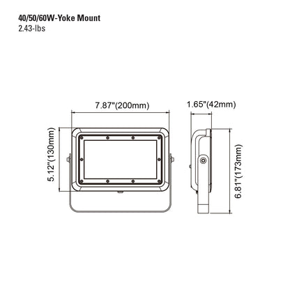 Yoke Mount Floodlight - 7x7 LED w/photocell