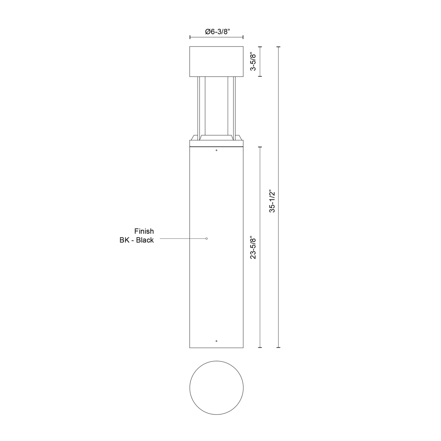 Novato 36-in Bollard