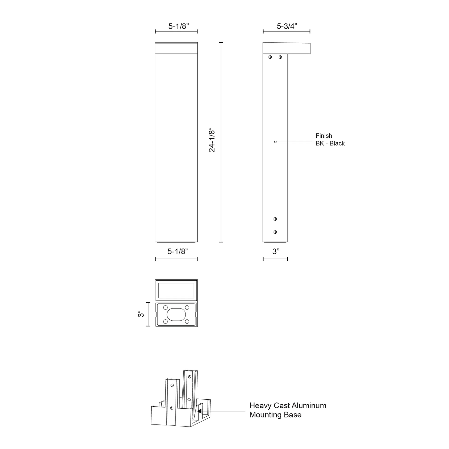 Evans 24-in Bollard