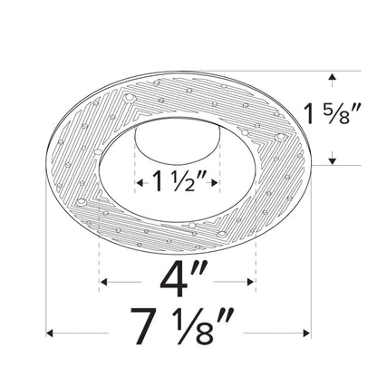 4" Round Trimless Adjustable Trim