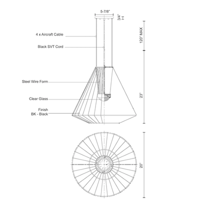 Arctic 20-in Exterior Pendant