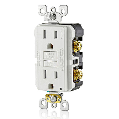 GFCI Receptacle: 15A, TR, White