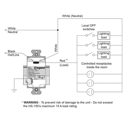 HS-150W Line Voltage Card Key Switch