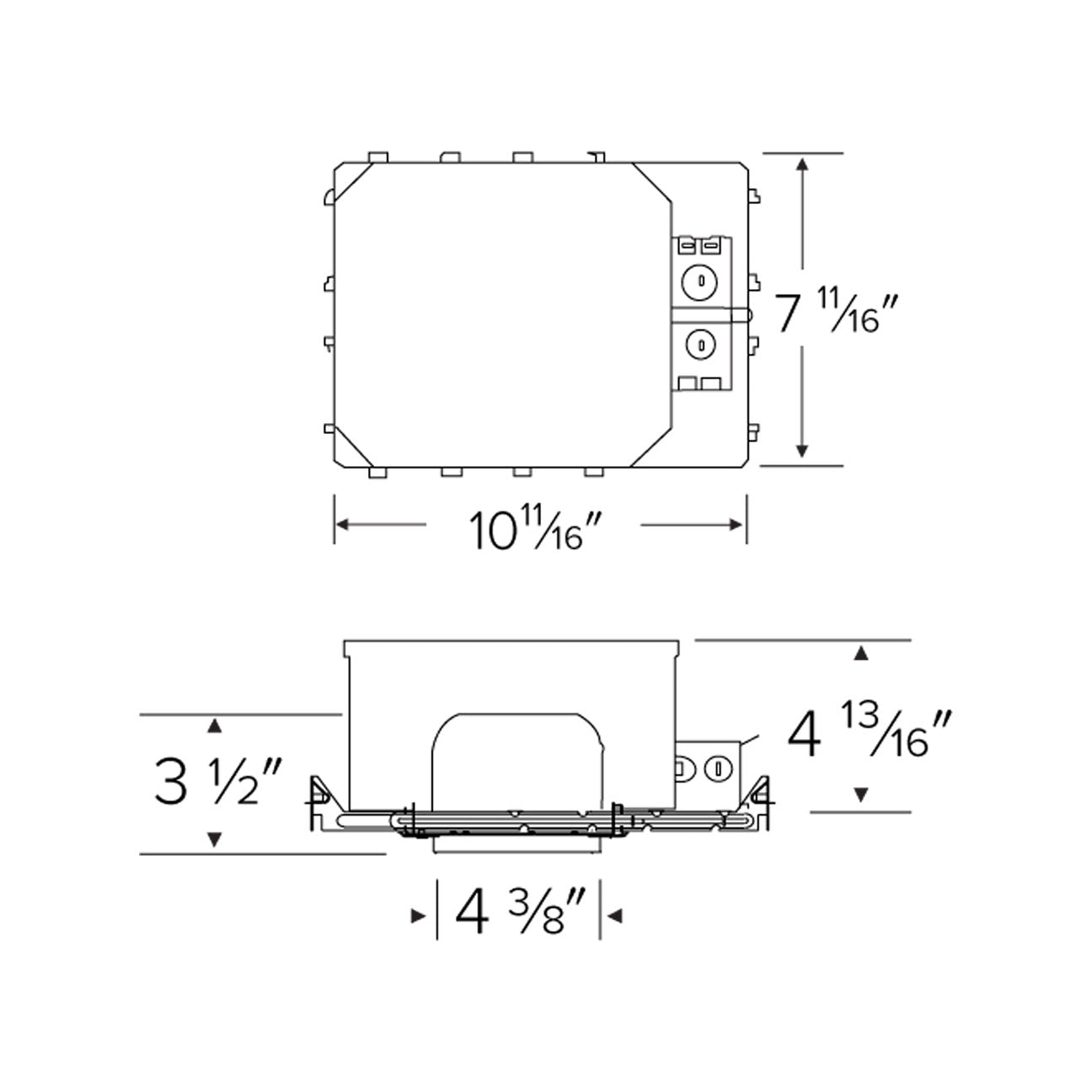 4" New Construction Fire-Rated Shallow LED Housing Can