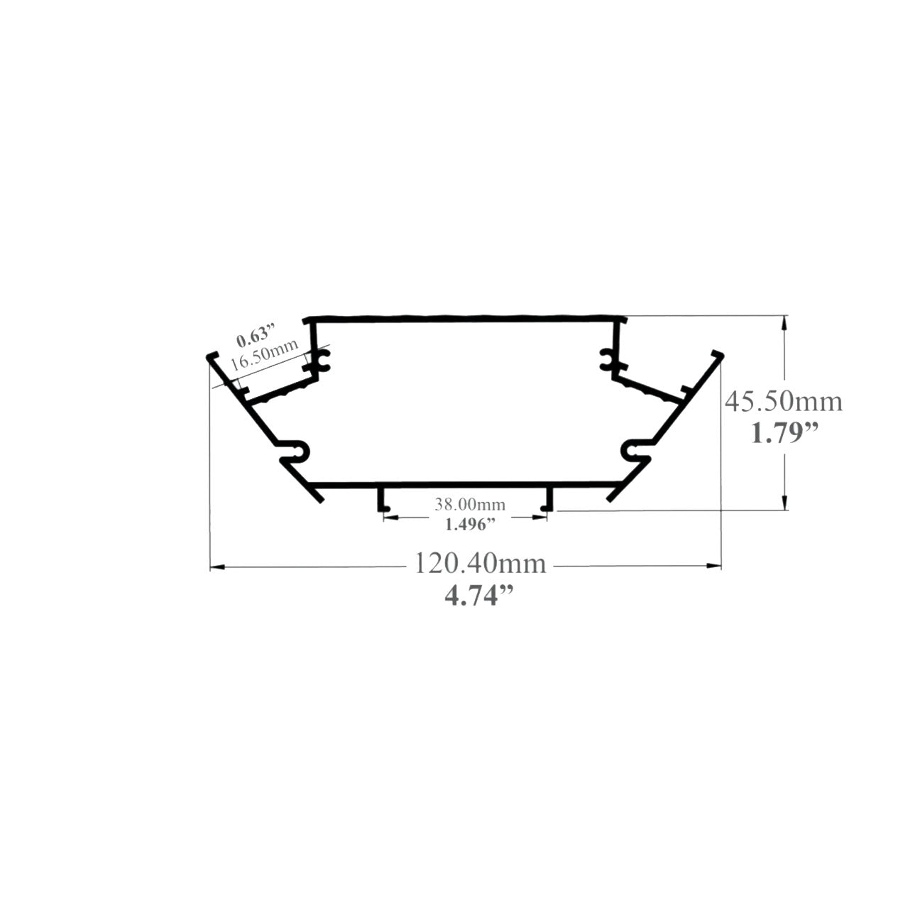 J533 - Surface or Suspended Mount LED Channel