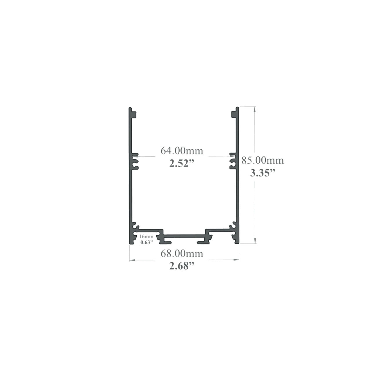 J550 - Surface or Suspended Mount LED Channel