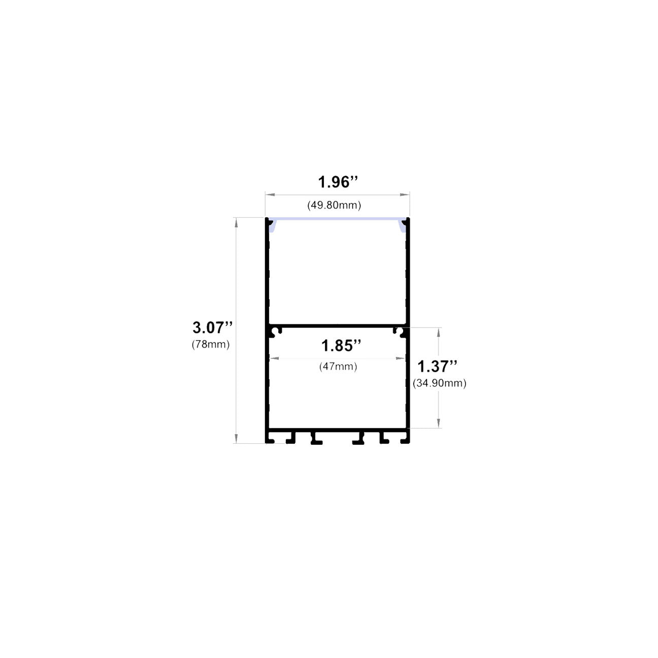 J580 - Surface or Suspended Mount LED Channel