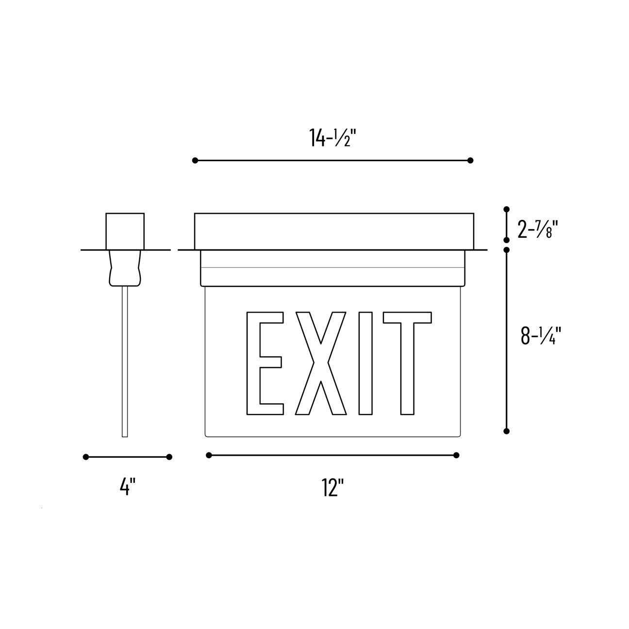 Exit Sign: Recessed Adjustable Edge-Lit