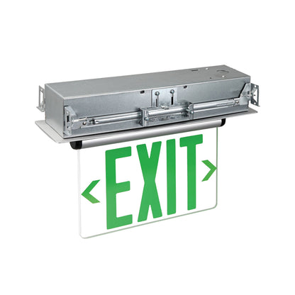 Exit Sign: Recessed Adjustable Edge-Lit