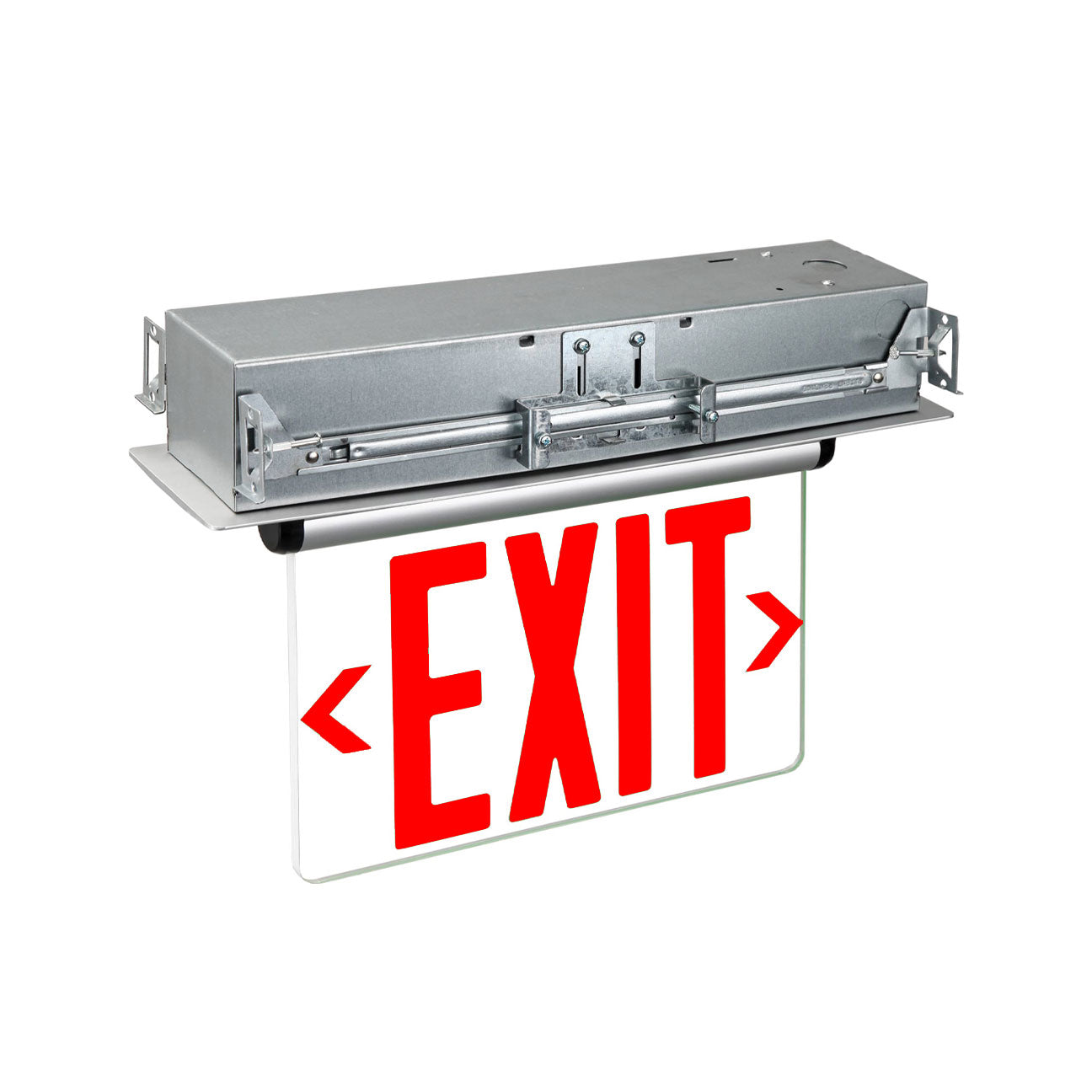 Exit Sign: Recessed Adjustable Edge-Lit