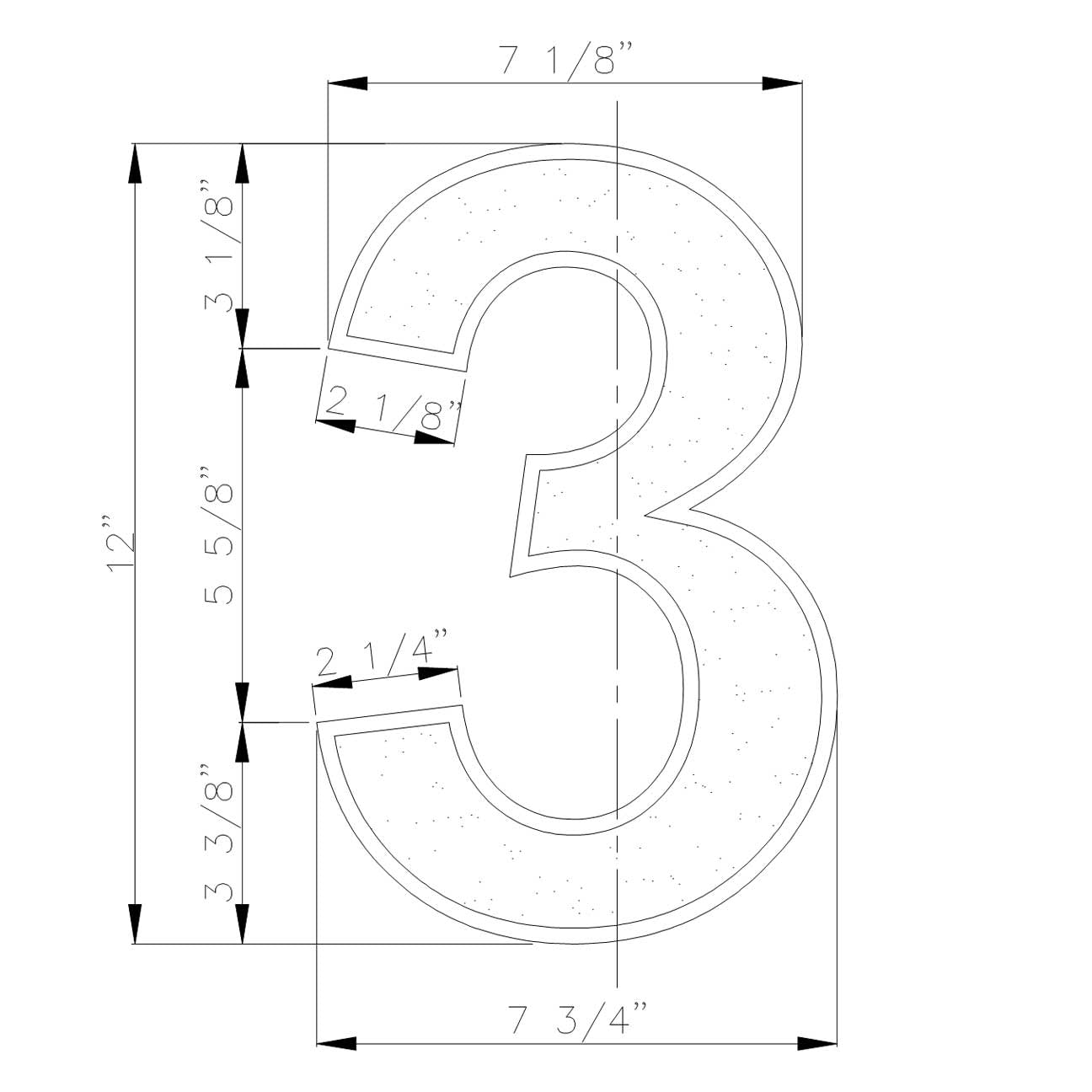 Illuminated Address Number - 3