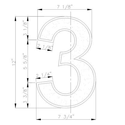 Illuminated Address Number - 3