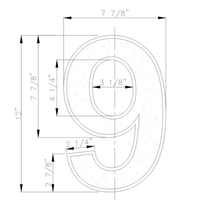 Illuminated Address Number - 9