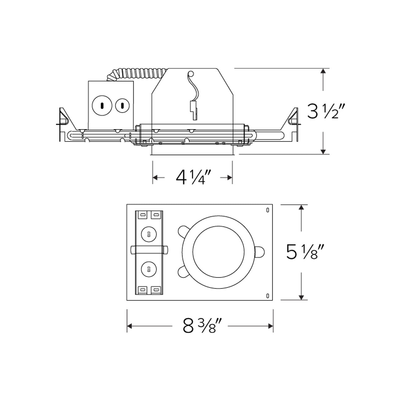 4" New Construction Shallow LED Housing Can