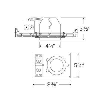 4" New Construction Shallow LED Housing Can