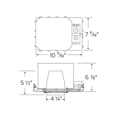 4" New Construction fire-rated LED Housing Can