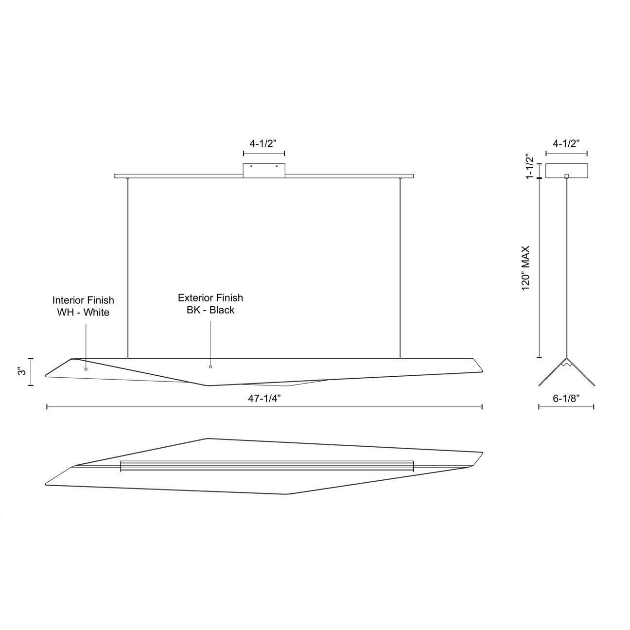 Taro 48" Linear Pendant