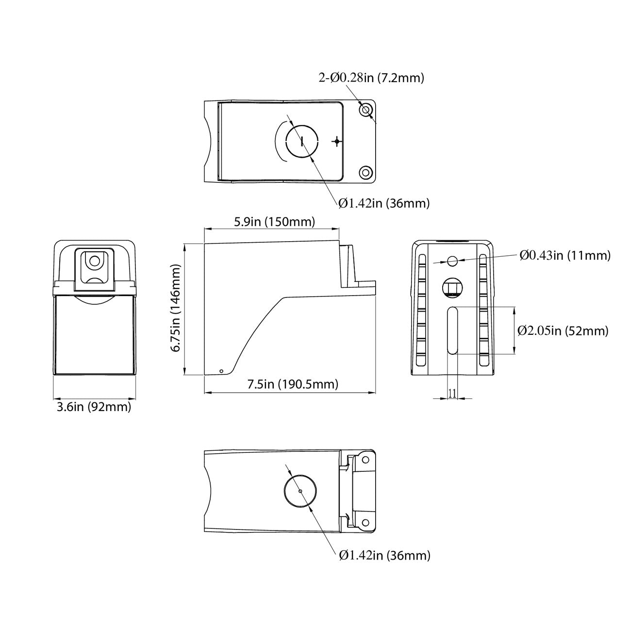 6" Pole Mount Arm