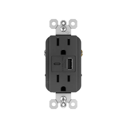 Receptacle: USB Ultra-Fast A/C, TR, 15A