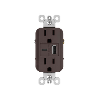 Receptacle: USB Ultra-Fast A/C, TR, 15A