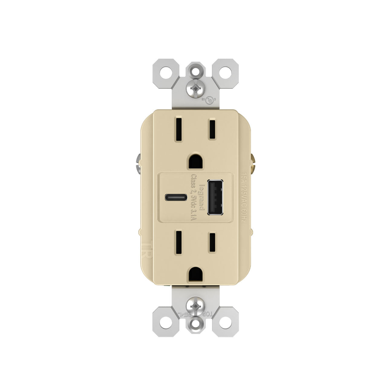 Receptacle: USB Ultra-Fast A/C, TR, 15A