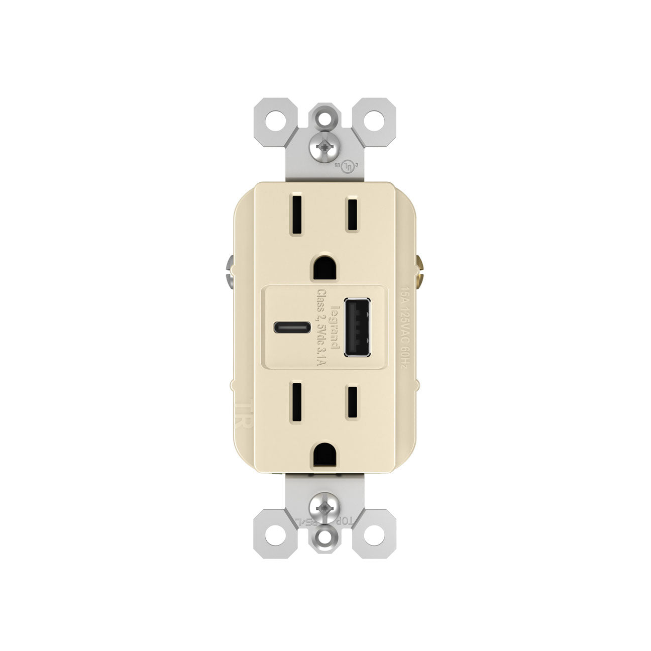 Receptacle: USB Ultra-Fast A/C, TR, 15A