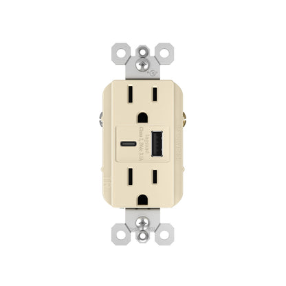 Receptacle: USB Ultra-Fast A/C, TR, 15A