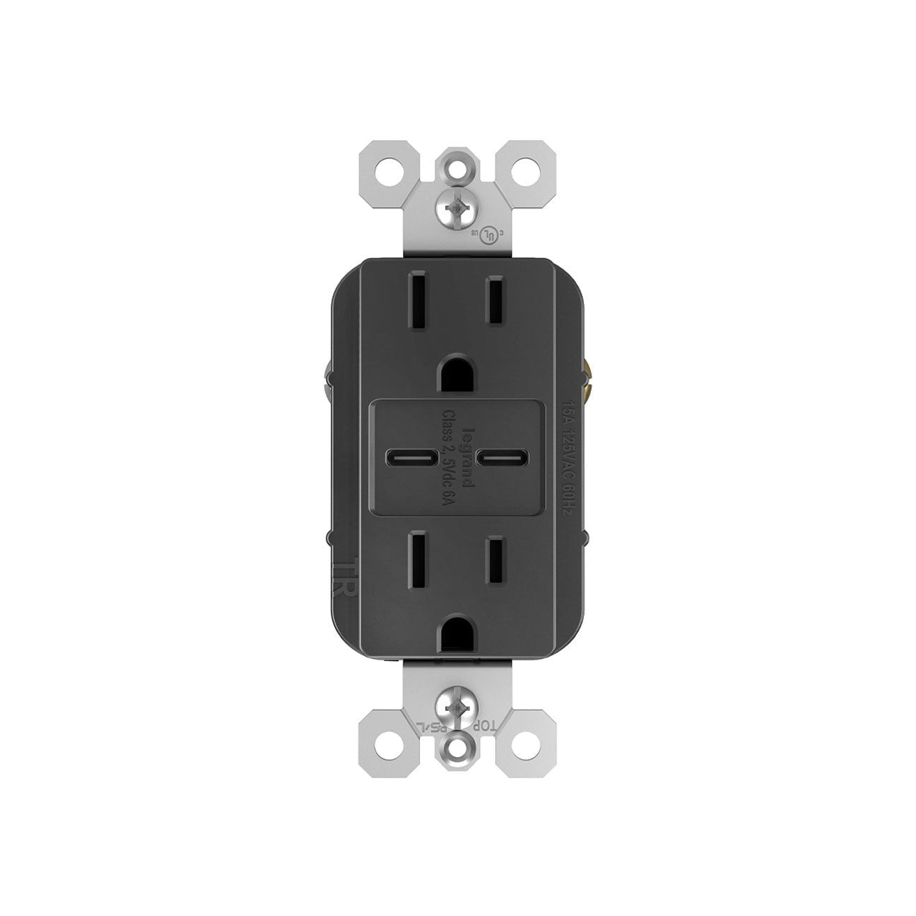 Receptacle: USB C/C, TR, 15A