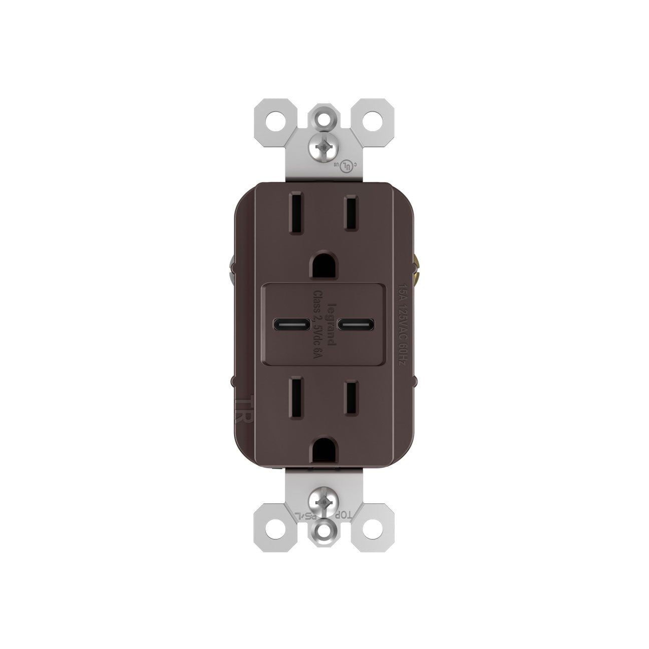 Receptacle: USB C/C, TR, 15A