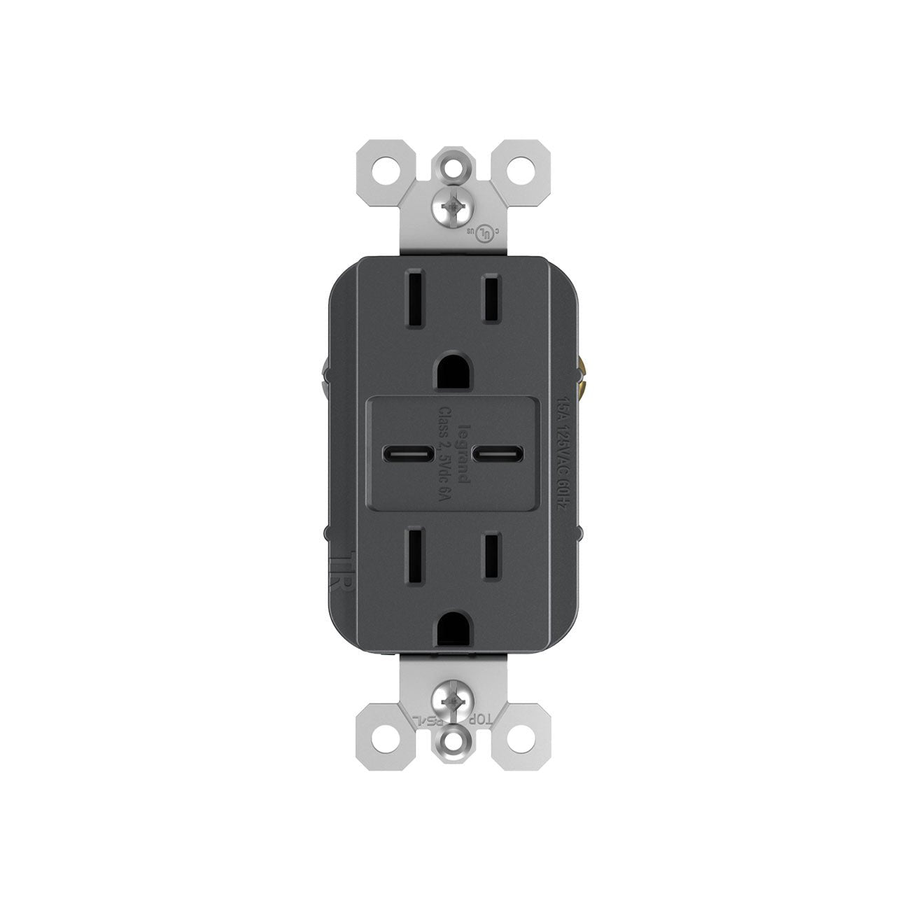 Receptacle: USB C/C, TR, 15A