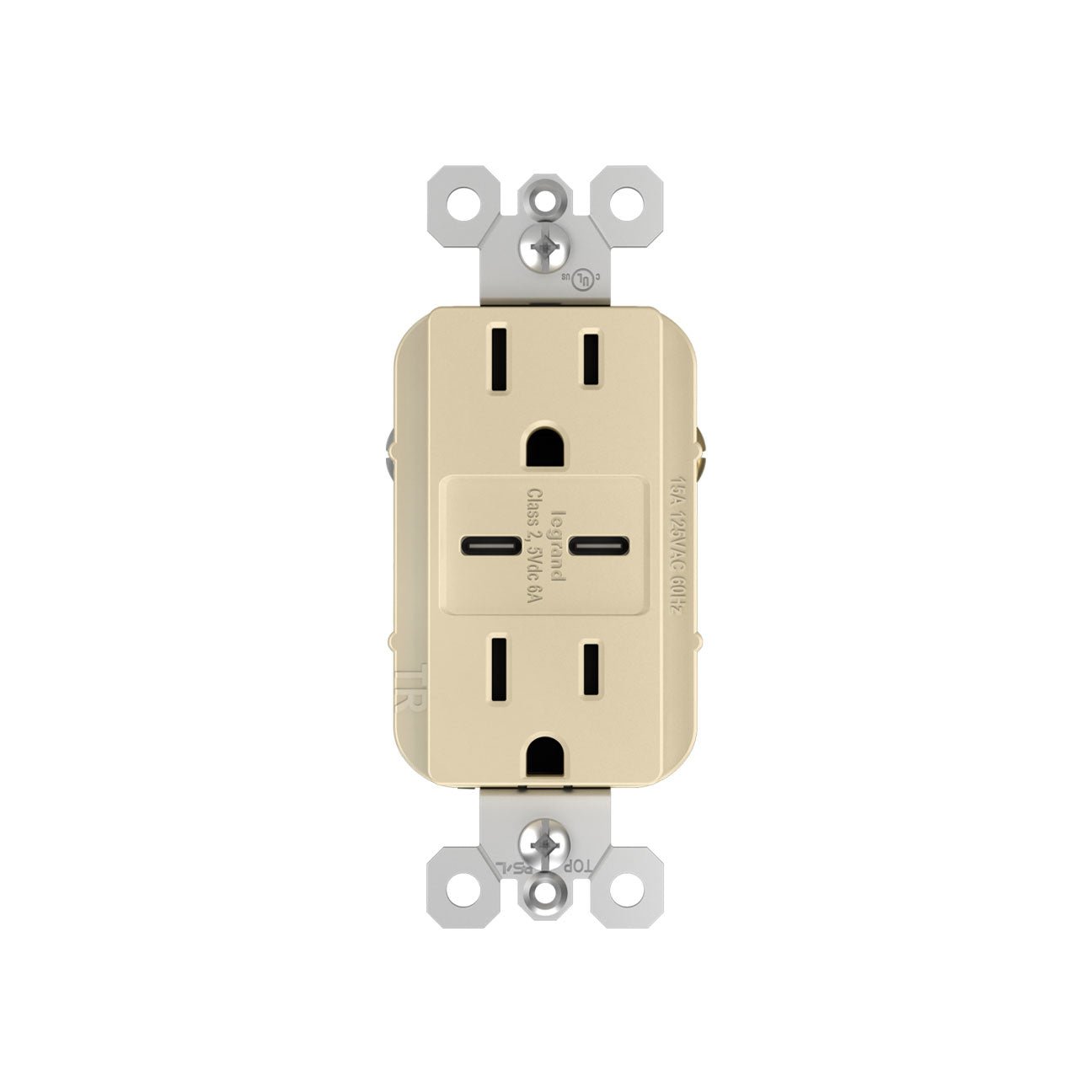 Receptacle: USB C/C, TR, 15A