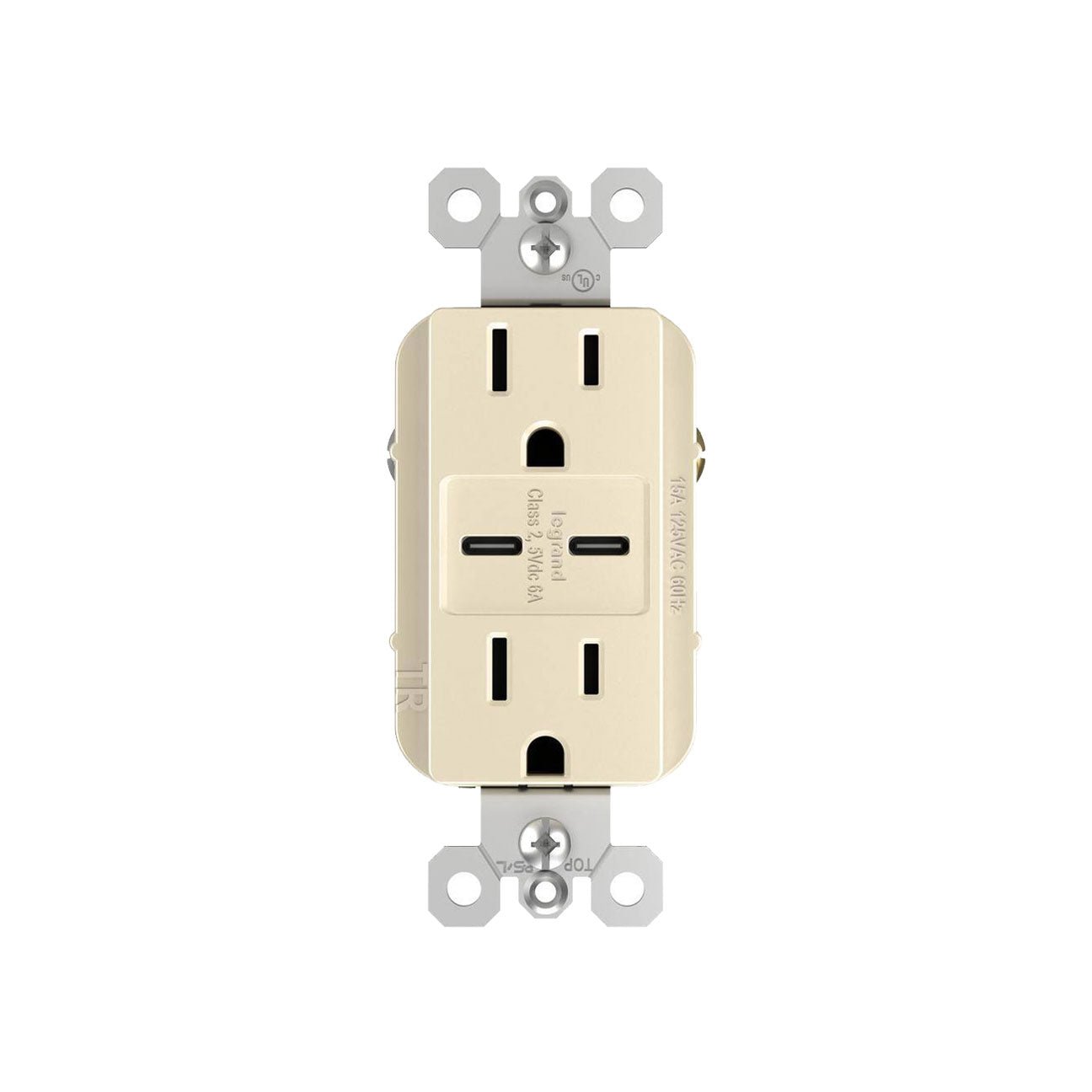 Receptacle: USB C/C, TR, 15A