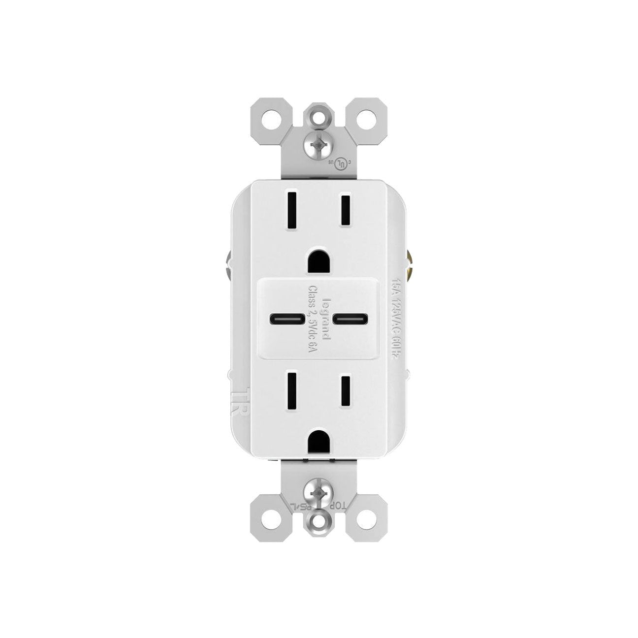 Receptacle: USB C/C, TR, 15A