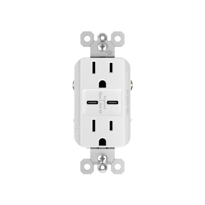 Receptacle: USB C/C, TR, 15A