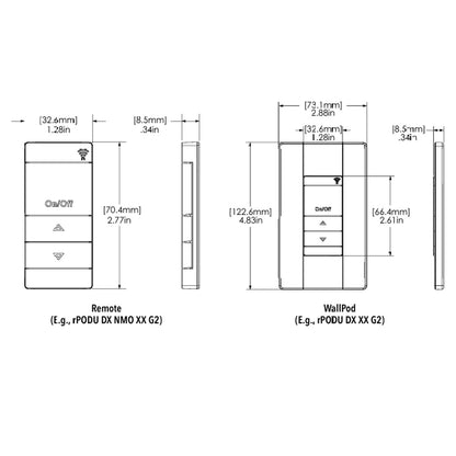 nLight® Wireless Battery Powered Micro Wall Switch - RPODU 2P DX