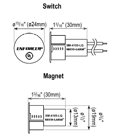 Recessed-Mount Magnetic Contact