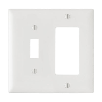 Wall plate: Combination 1 Toggle/1 Decora