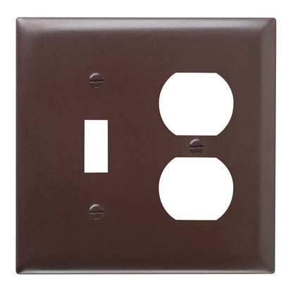 Wall plate: Combination 1 Toggle/1 Duplex