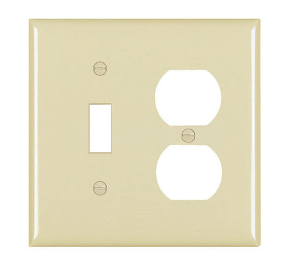 Wall plate: Combination 1 Toggle/1 Duplex