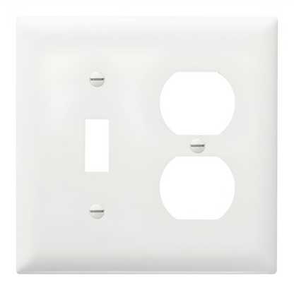 Wall plate: Combination 1 Toggle/1 Duplex