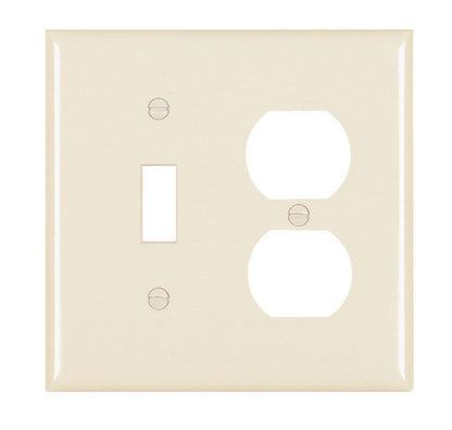 Wall plate: Combination 1 Toggle/1 Duplex