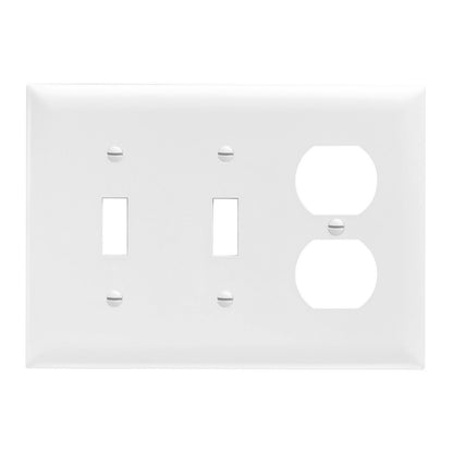 Wallplate: 2 Toggle/1 Duplex