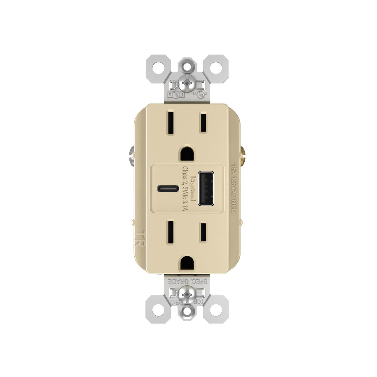 Receptacle: USB A/C, TR, 15A With Fast Charging Ports