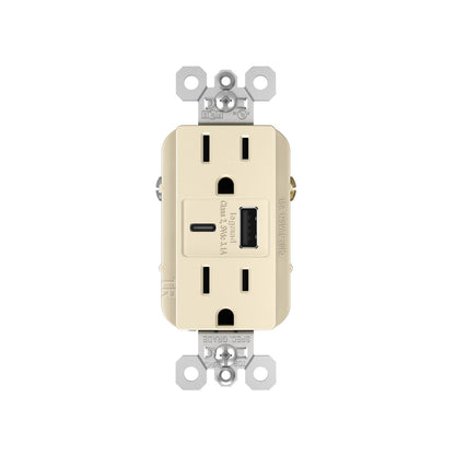 Receptacle: USB A/C, TR, 15A With Fast Charging Ports