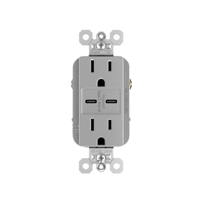 Receptacle: USB C/C, TR, 15A With Fast Charging Ports