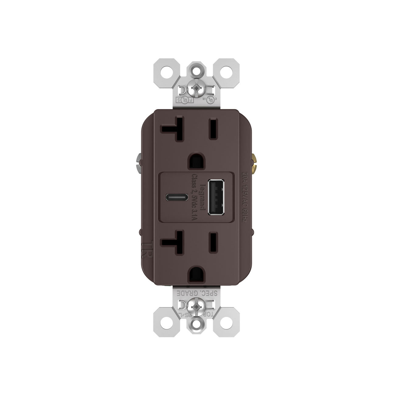 Receptacle: USB A/C, TR, 20A