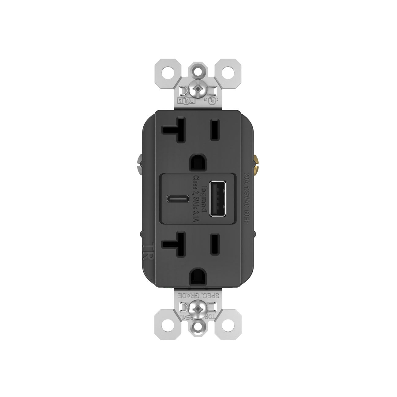 Receptacle: USB A/C, TR, 20A