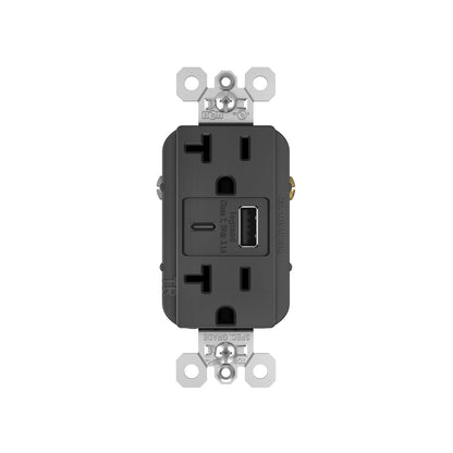 Receptacle: USB A/C, TR, 20A