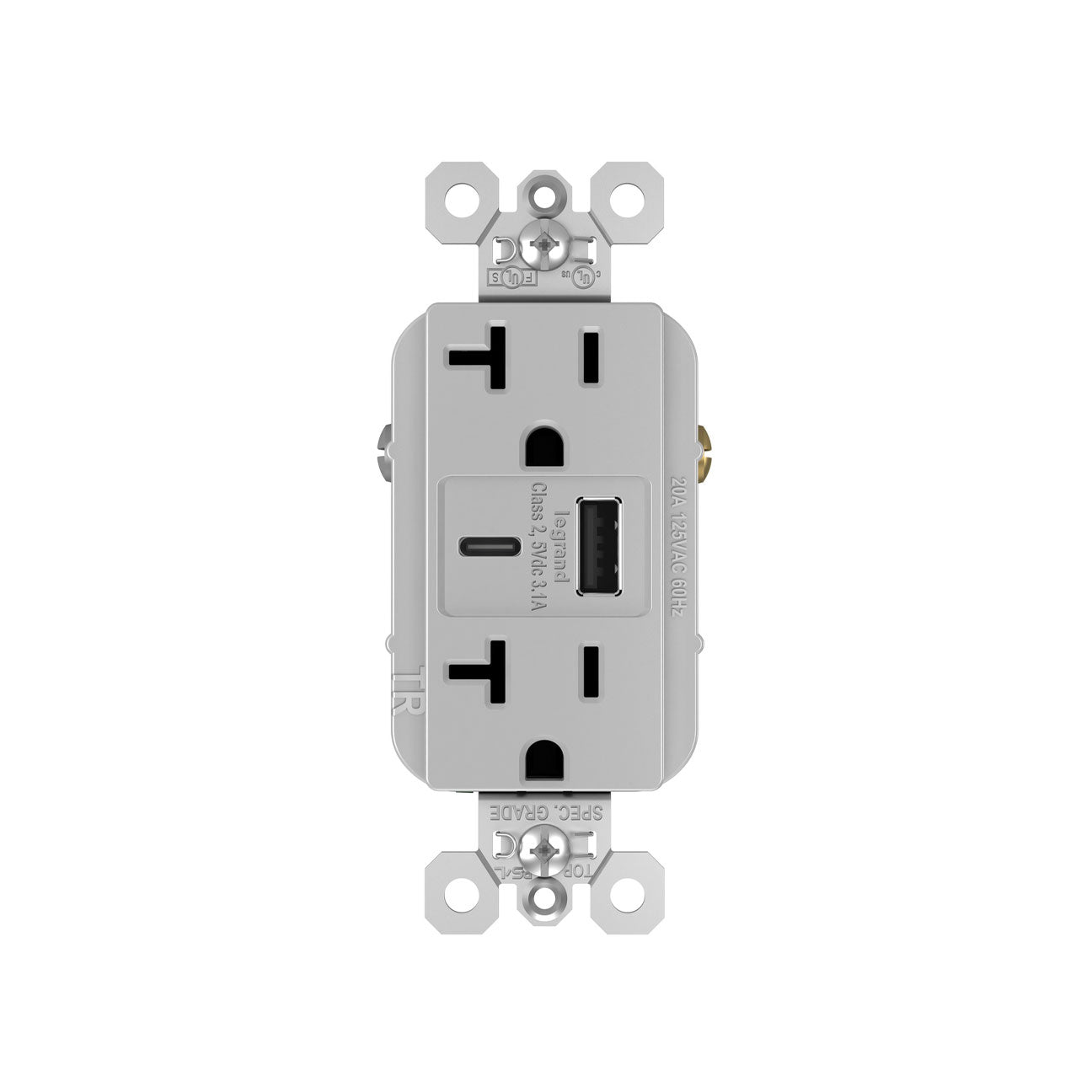 Receptacle: USB A/C, TR, 20A