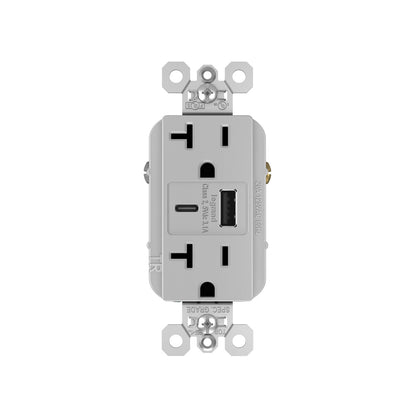 Receptacle: USB A/C, TR, 20A